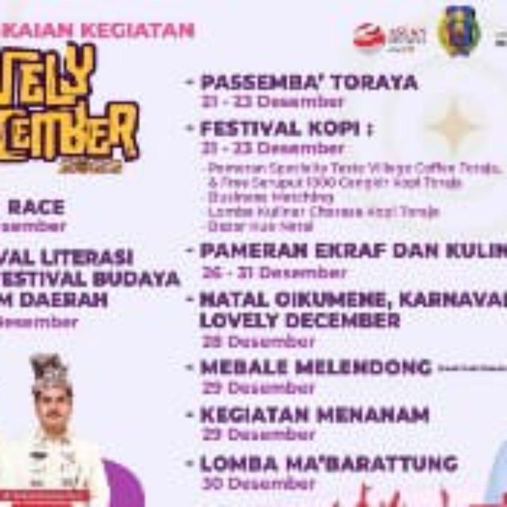 Jadi Simpul Tema Silaturahmi  Nataru  di Toraja Lovely December Digelar Lagi