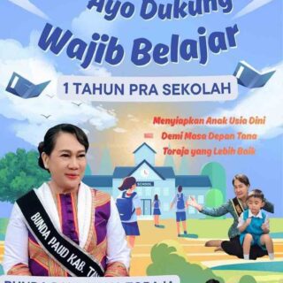 Bunda PAUD Tana Toraja Erni Yetti Masifkan Kampanye Wajib Belajar 1 Tahun Prasekolah