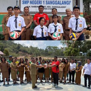 Investasi Bibit Atlet, Pelatih Timnas Bola Voli Bagi Perangkat Olahraga ke SMP di Toraja Utara